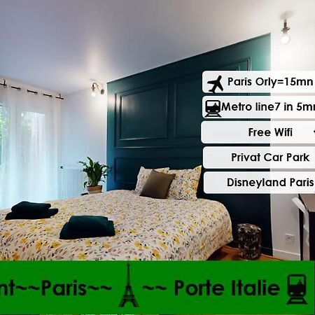 8 Personnes - 4 Rooms - 2 Salle De Bain - Metro 7 & 14 - Porte Italie - Private Car Park- Wifi Ле-Кримлен-Бисетр Экстерьер фото